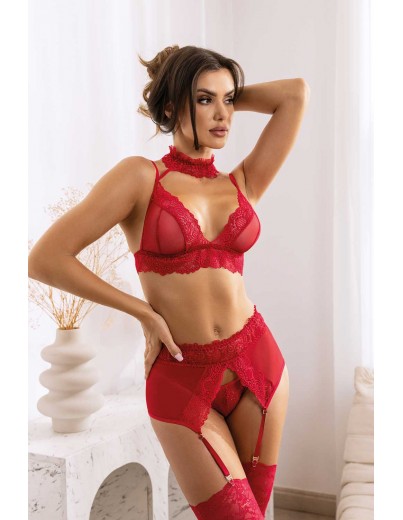 Луксозен секси комплект в три части Velvet sin cherry