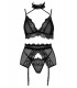 Луксозно еротично бельо от три части Velvet sin black Луксозно еротично бельо от три части Velvet sin black